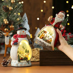 Snowman Figurine Built-In LED Warm Glow