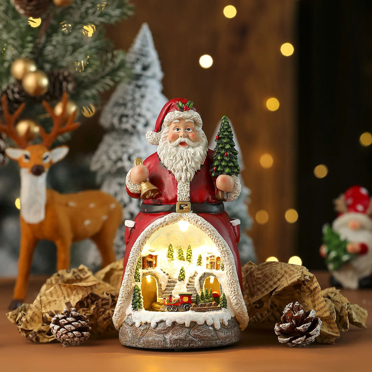 Snowman Figurine LED Light-Up Tabletop Decor