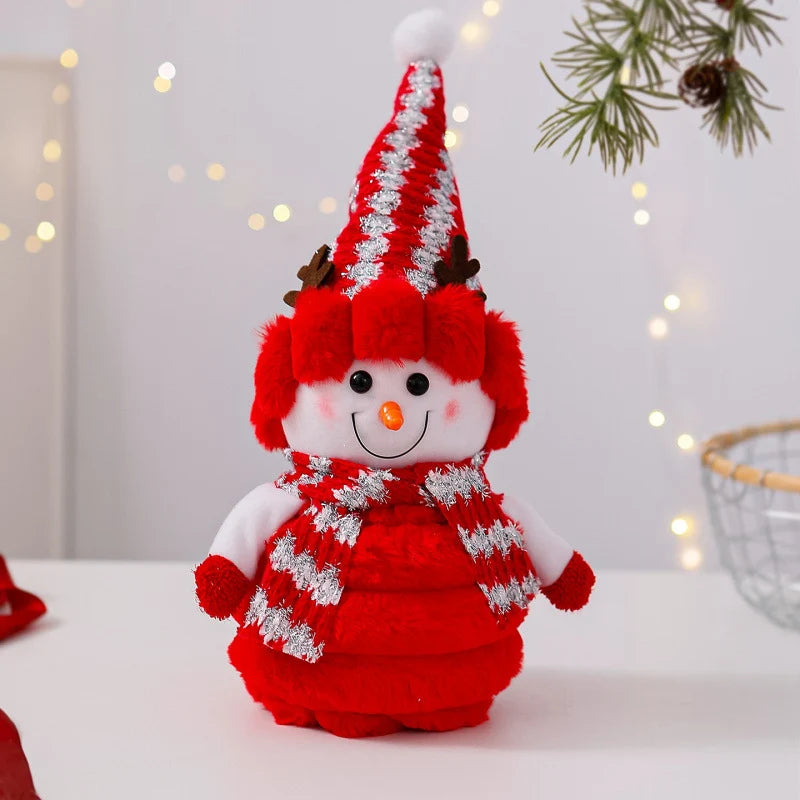 Snowman Figurine Soft Fabric Hat & Scarf Multiple Sizes