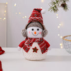 Snowman Figurine Soft Fabric Hat & Scarf Multiple Sizes