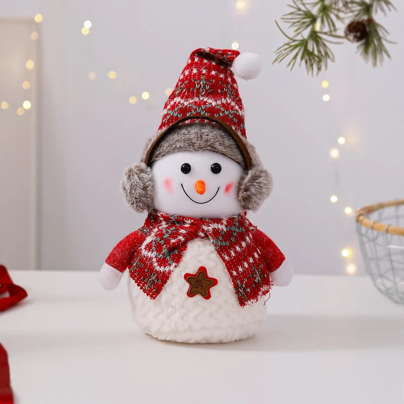 Snowman Figurine Soft Fabric Hat & Scarf Multiple Sizes