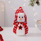 Snowman Figurine Soft Fabric Hat & Scarf Multiple Sizes