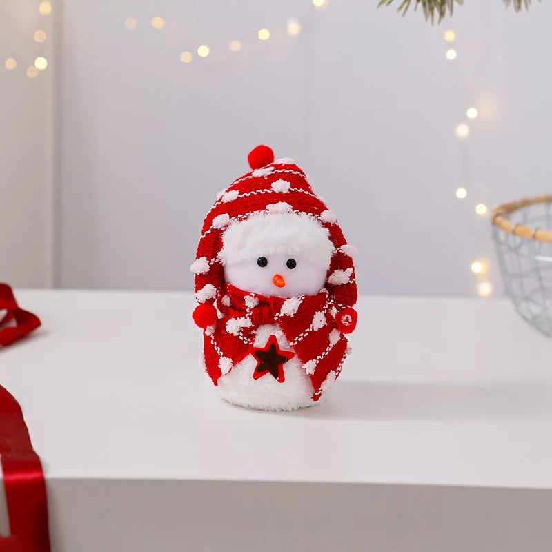 Snowman Figurine Soft Fabric Hat & Scarf Multiple Sizes