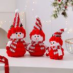 Snowman Figurine Soft Fabric Hat & Scarf Multiple Sizes