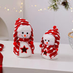 Snowman Figurine Soft Fabric Hat & Scarf Multiple Sizes