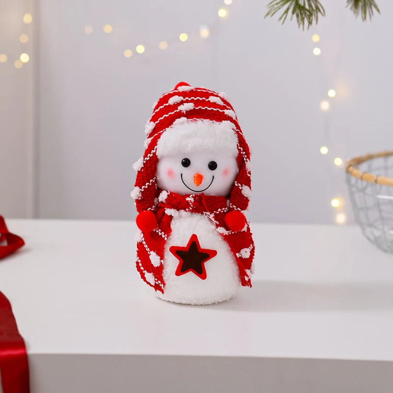 Snowman Figurine Soft Fabric Hat & Scarf Multiple Sizes