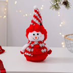 Snowman Figurine Soft Fabric Hat & Scarf Multiple Sizes