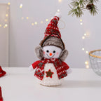 Snowman Figurine Soft Fabric Hat & Scarf Multiple Sizes