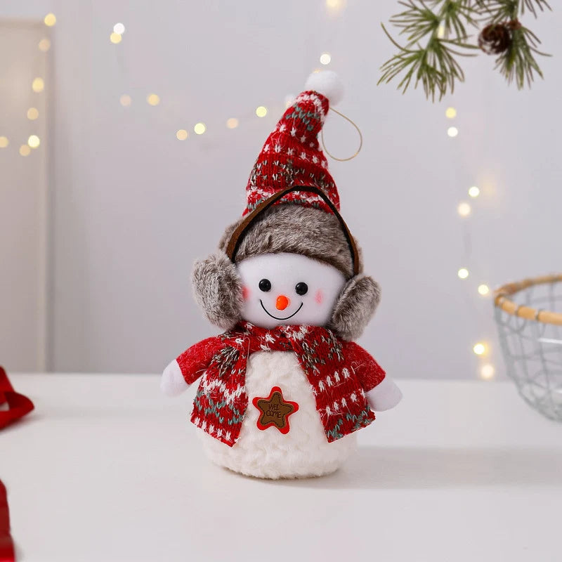Snowman Figurine Soft Fabric Hat & Scarf Multiple Sizes