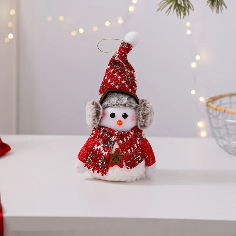 Snowman Figurine Soft Fabric Hat & Scarf Multiple Sizes