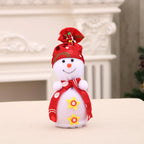 Snowman Figurine Soft Plush Scarf & Buttons Indoor Outdoor