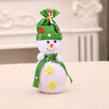 Snowman Figurine Soft Plush Scarf & Buttons Indoor Outdoor