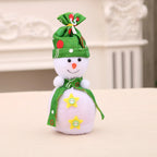 Snowman Figurine Soft Plush Scarf & Buttons Indoor Outdoor
