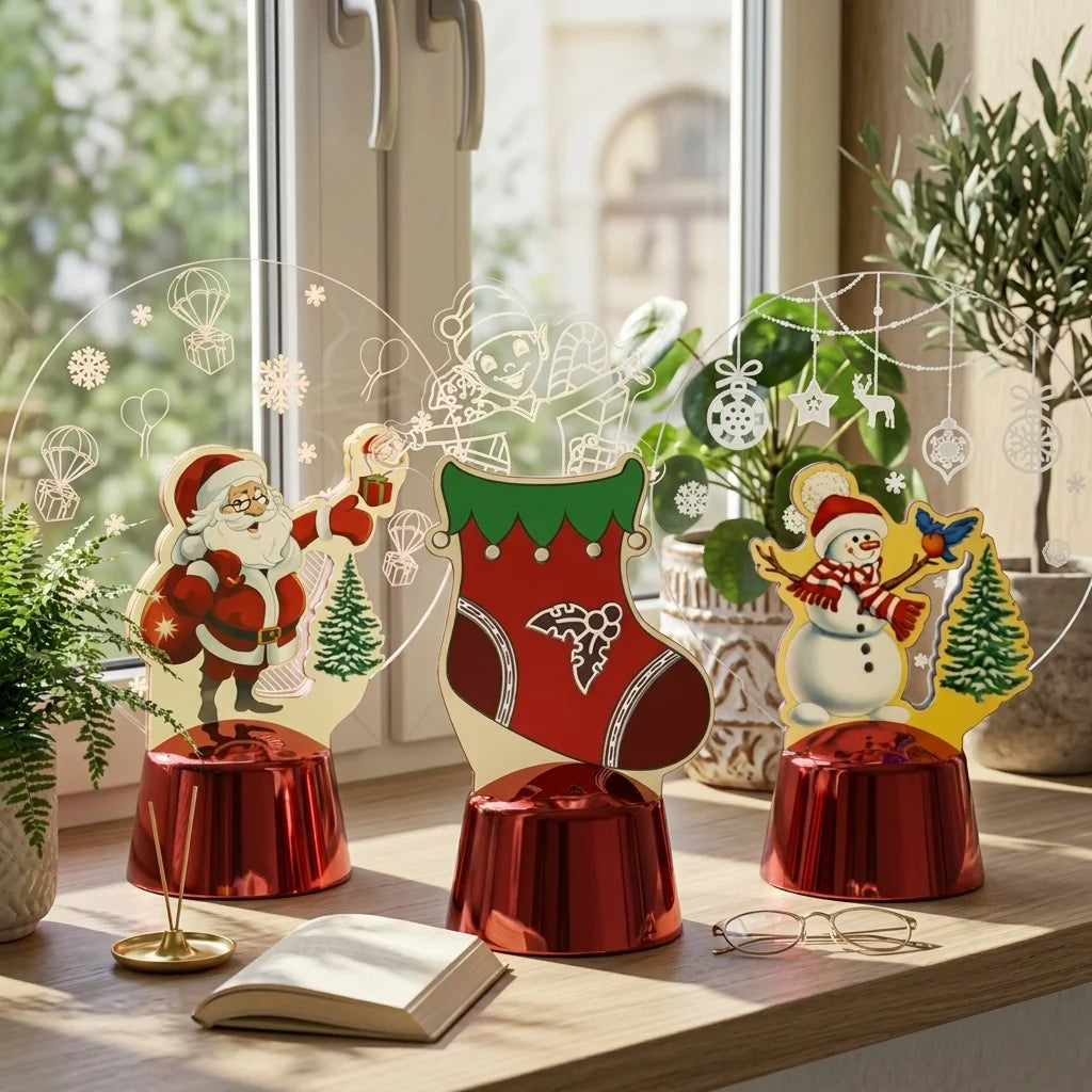 Snowman Ornament Acrylic Compact Tabletop