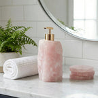 Soap Dispenser Natural Stone Handcrafted Ergonomic Pump