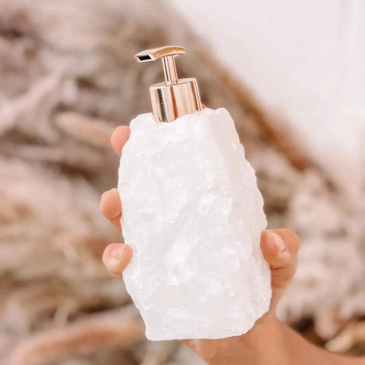 Soap Dispenser Natural Stone Handcrafted Ergonomic Pump