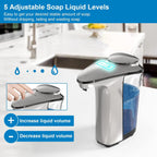 Soap Dispenser Touchless Infrared Adjustable Pump Brushed Aluminum