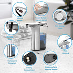 Soap Dispenser Touchless Infrared Adjustable Pump Brushed Aluminum