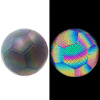 Soccer Ball Holographic Reflective PU Leather Machine-Stitched