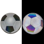 Soccer Ball Holographic Reflective PU Leather Machine-Stitched