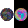 Soccer Ball Holographic Reflective PU Leather Machine-Stitched
