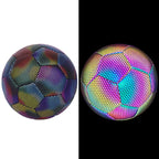 Soccer Ball Holographic Reflective PU Leather Machine-Stitched
