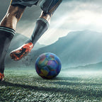 Soccer Ball Holographic Reflective PU Leather Machine-Stitched