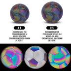 Soccer Ball Holographic Reflective PU Leather Machine-Stitched