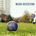 Soccer Ball Holographic Reflective PU Leather Machine-Stitched