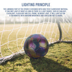 Soccer Ball Holographic Reflective PU Leather Machine-Stitched