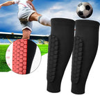 Soccer Shin Guards Honeycomb Cushioning Compression Fit & Moisture-Wicking