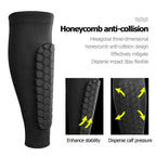 Soccer Shin Guards Honeycomb Impact Protection Breathable Compression Fit