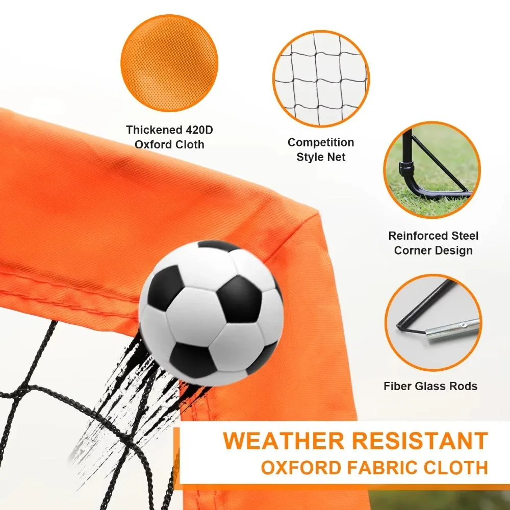 Soccer Training Goal Reinforced Steel High Visibility Orange