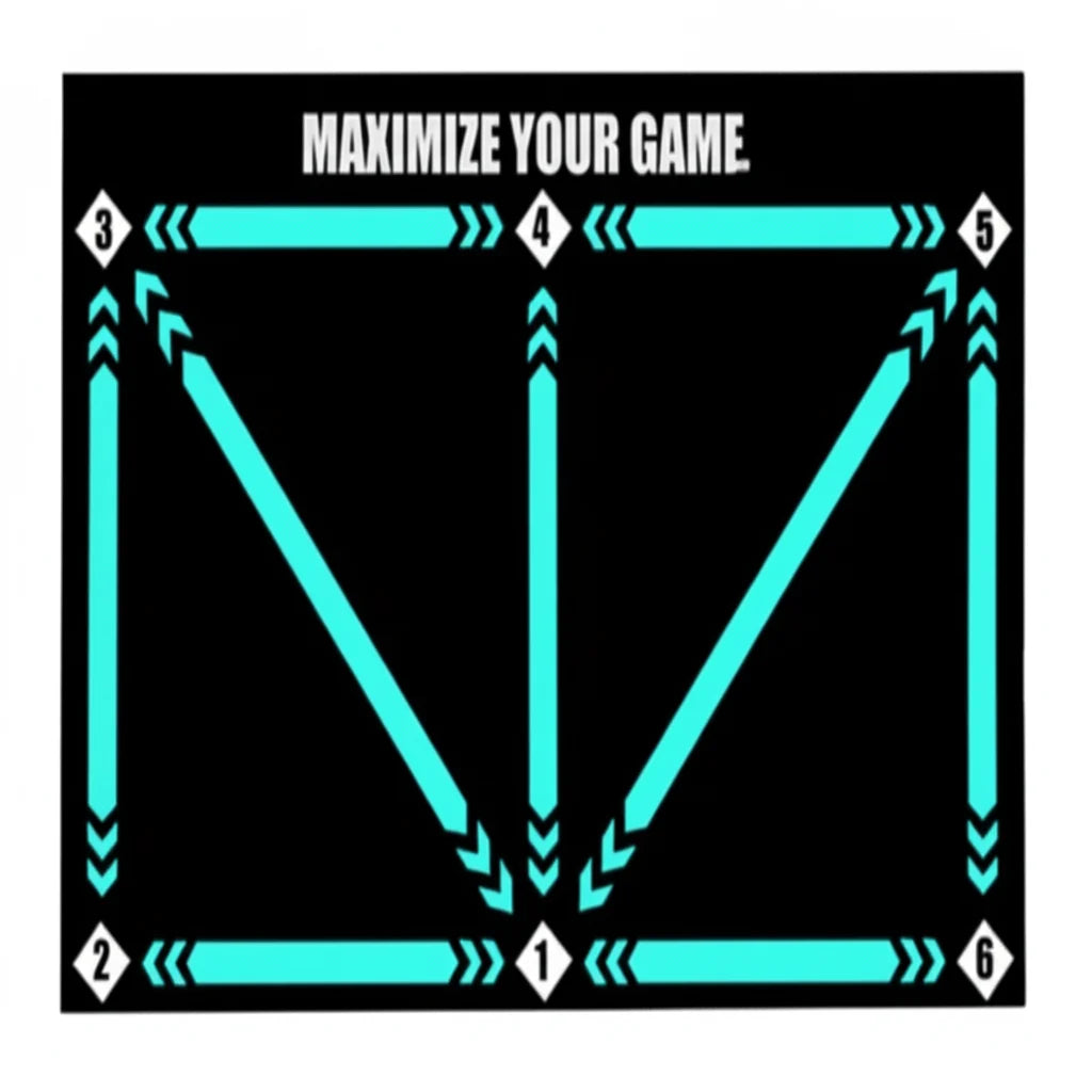 Soccer Training Mat Compact Non-Slip Marked Zones