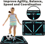 Soccer Training Mat Numbered Grid Non-Slip Elastic Ball Cord