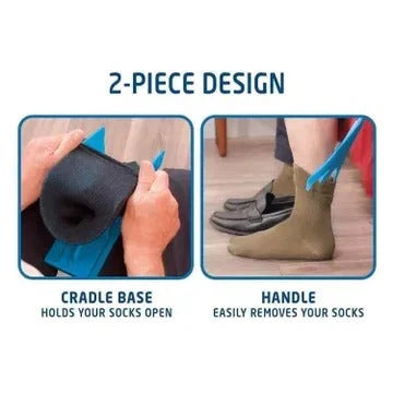 Sock Dressing Aid Foldable Handle Cushioned Grip