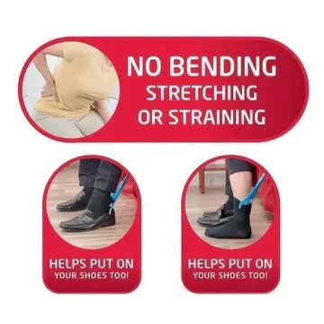 Sock Dressing Aid Foldable Handle Cushioned Grip
