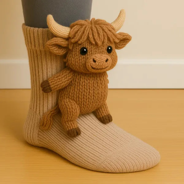 Socks 3D Plush Thick Knit & Stretchy Fit