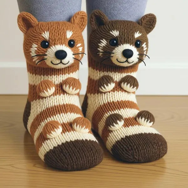 Socks 3D Plush Thick Knit & Stretchy Fit