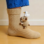 Socks 3D Plush Thick Knit & Stretchy Fit