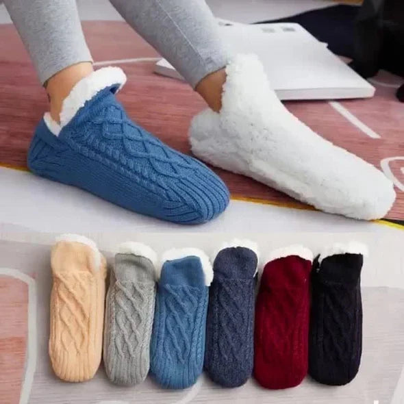 Socks Fleece-Lined Non-Slip Silica Grips
