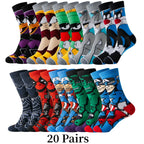 Socks Set 20 Pairs Breathable Cartoon Prints