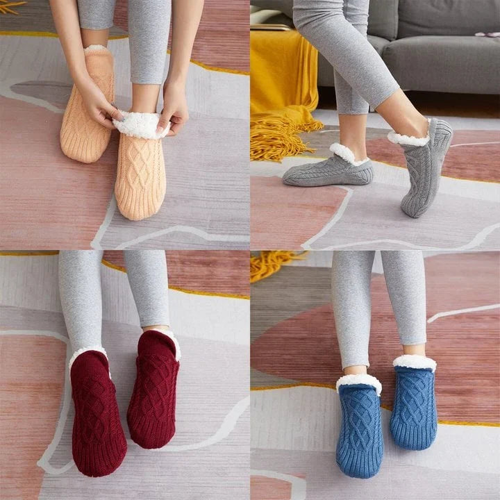 Socks Thermal Fleece-Lined Non-Slip Silica Grip