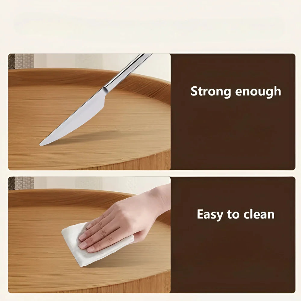 Sofa Armrest Table Clip-On Clamp Natural Wood