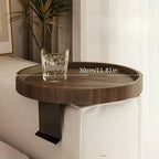 Sofa Armrest Table Clip-On Clamp Natural Wood