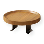Sofa Armrest Table Clip-On Clamp Natural Wood
