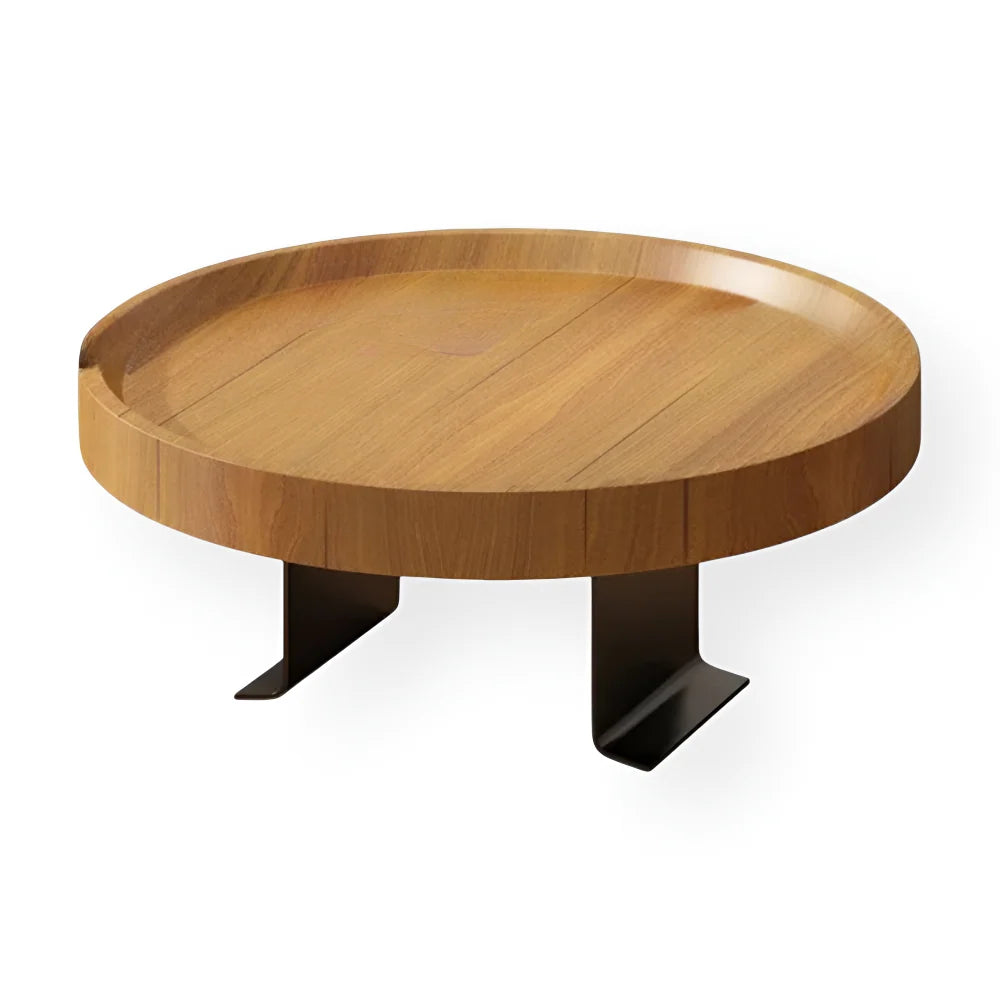 Sofa Armrest Table Clip-On Clamp Natural Wood