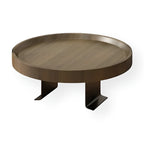Sofa Armrest Table Clip-On Clamp Natural Wood