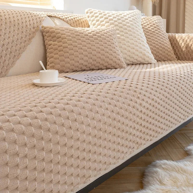 Sofa & Bed Throw Blanket Velvet-Soft Anti-Slip Machine-Washable