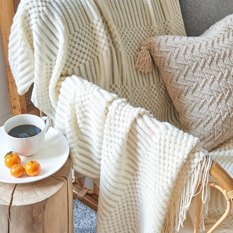 Sofa Blanket Soft Knitted Machine Washable